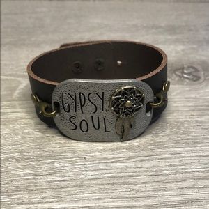 Dark Brown Hand Made Bracelet W/ Design